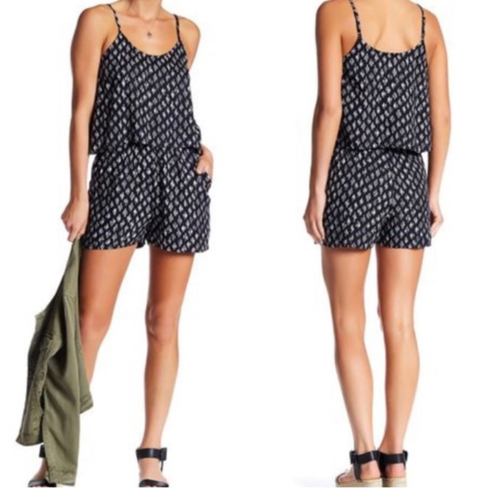 Lucky Brand Black and White Ikat Romper Women's Size Small